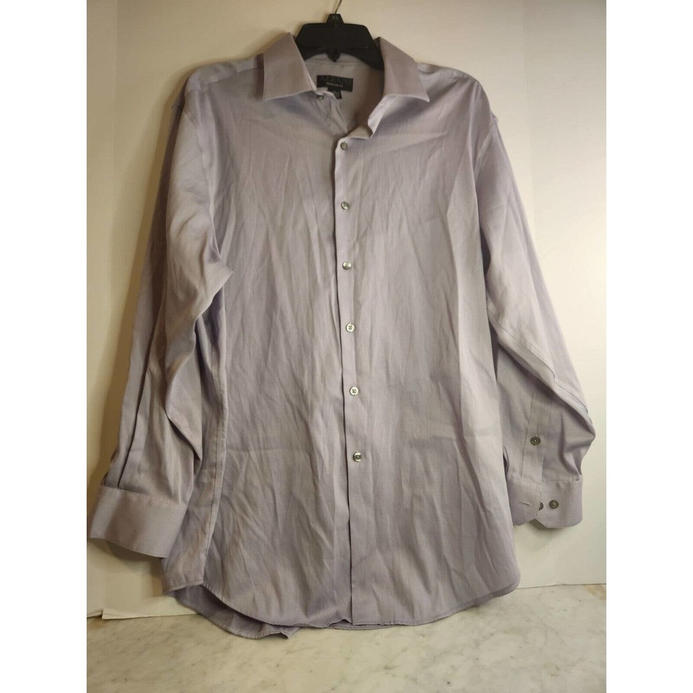 ALFANI Gray Button Down Long Sleeve Reg Fit Cotton Dress Shirt Adult L 16